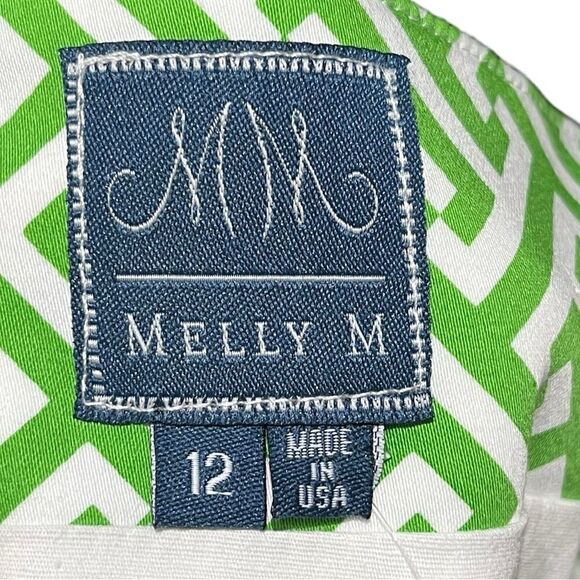 Melly M Women’s Green And White Geoprint Pencil Skirt, Size 12, NWT - Picture 4 of 8